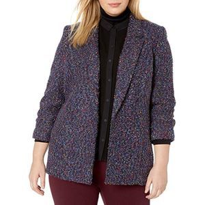 Nine West Nightsky Multi Tweed Open Front Blazer Jacket Medium‎